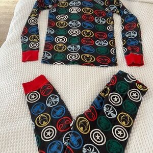 Hanna Andersson Marvel Pajama Set - Black with Red, Blue, Green, Yellow Patterns
